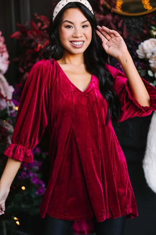 Feels Like Fun Red Velvet Tunic garde