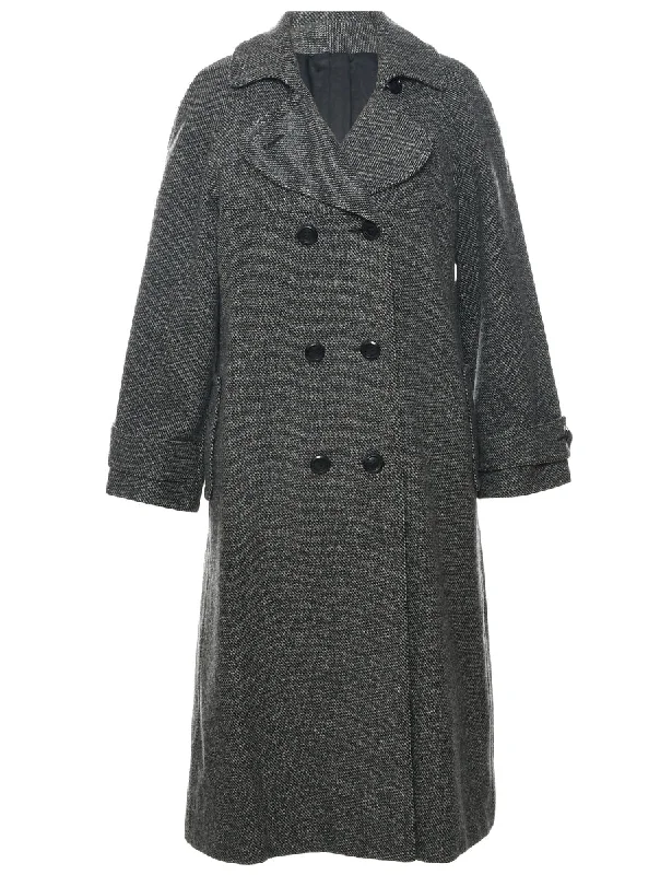 Double Breasted Wool Coat - M Feminine Women's Style 