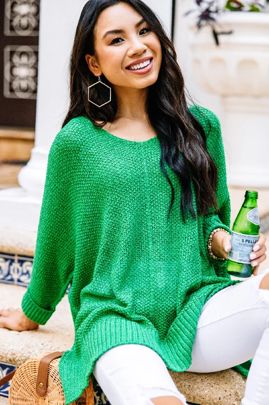 Don't Waste A Moment Kelly Green Oversized Sweater Traditional Women's 