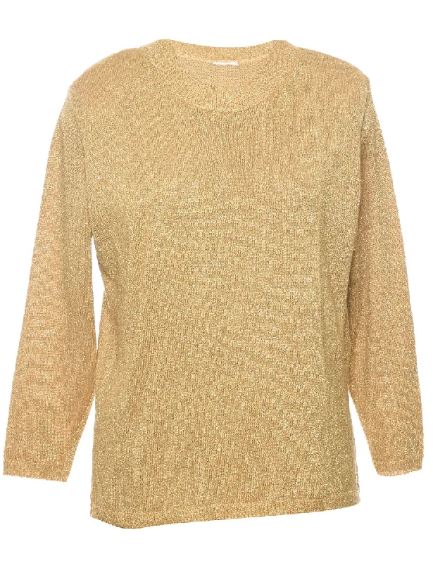 Lurex Thread Pattern Jumper - L Practical Women's Quick - dry