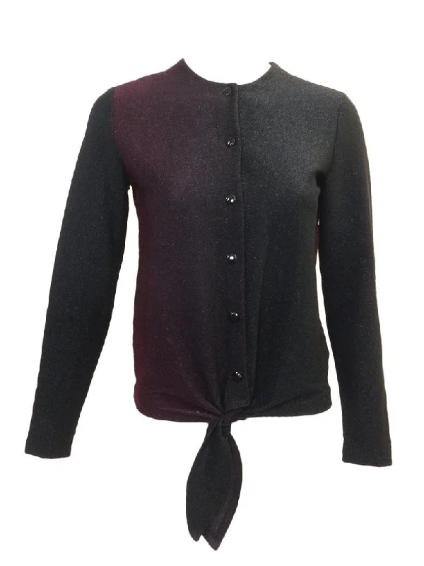 Sportchic Ombre Metallic Tie Front Top Dynamic Women's Moto