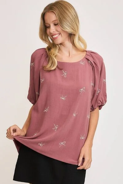 Umgee Full Size Linen Blend Ribbon Embroidered Top Plus Size Contemporary 