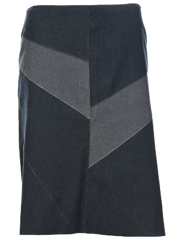 A-Line Denim Skirt - L Edgy Women's Punk