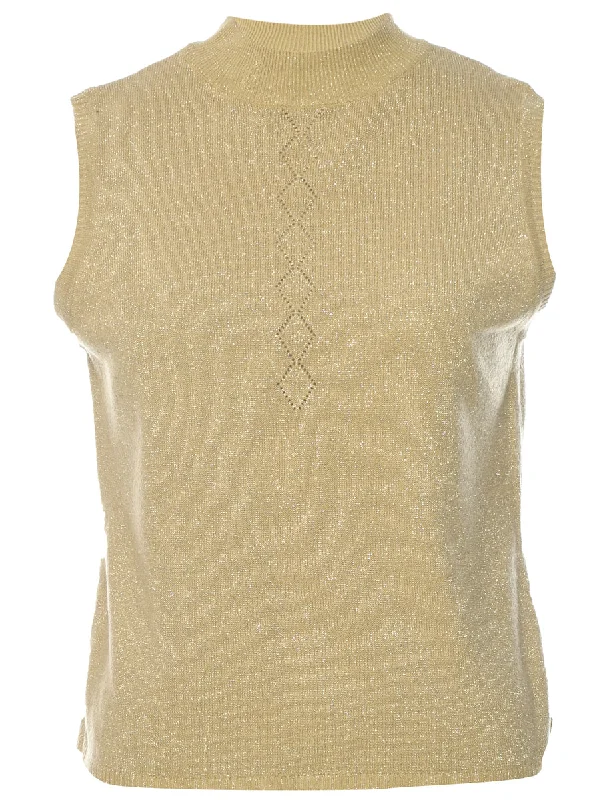 Lurex Thread Pattern Vest - L Modern Women's Tech