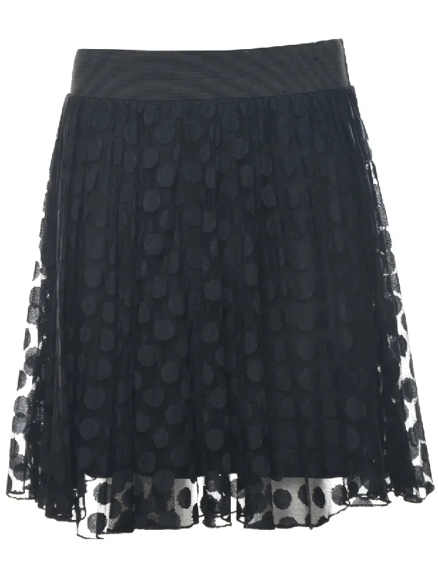Lace Polka Dot Flared Skirt - S Minimalist Women's Casual