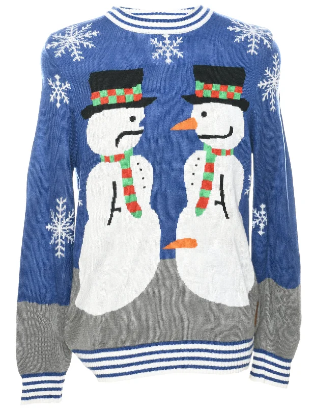 Snowman Christmas Jumper - M Modern Women's 