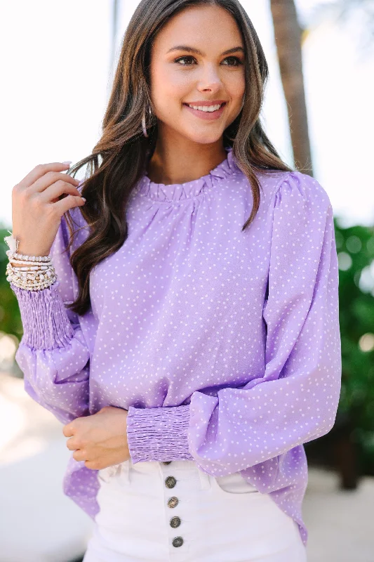 Can't Change Purple Polka Dot Blouse Practical Women's Quick - dry