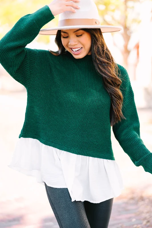 Focus On You Hunter Green Layered Sweater purpose