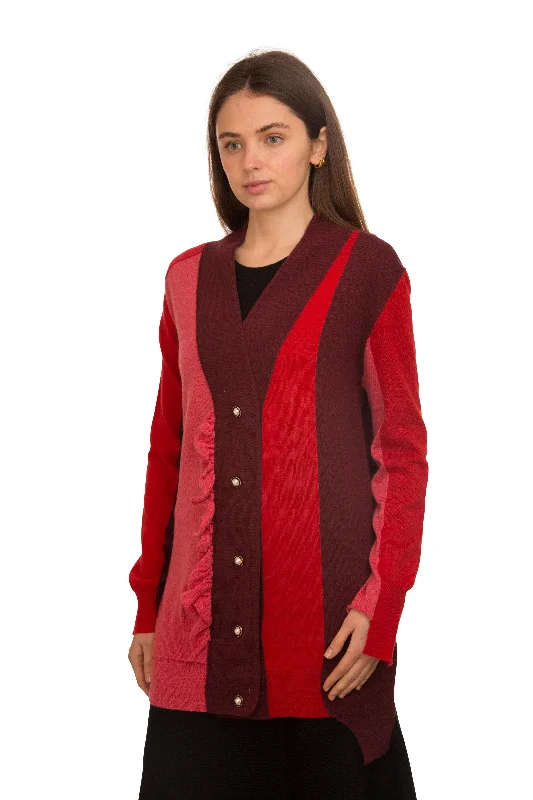 Sara Navon Color-Block Cardigan Sharp Women's Italian