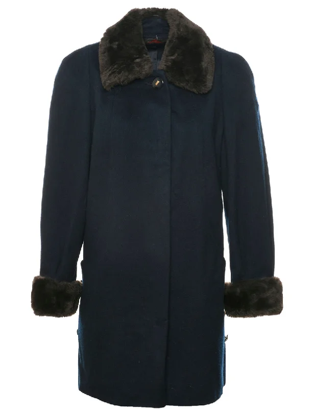 Navy Wool Coat - L Sporty Women's Tennis