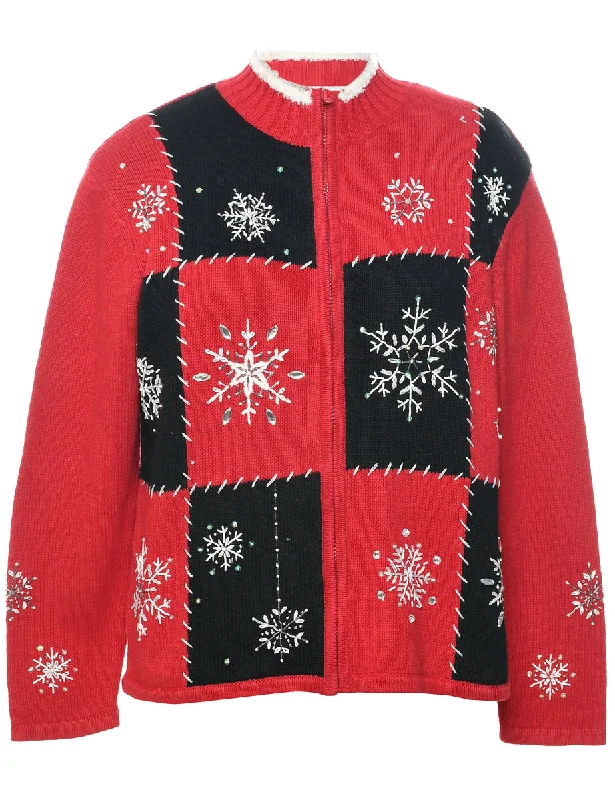 Snowfall Design Christmas Cardigan - S Sophisticated Women's 