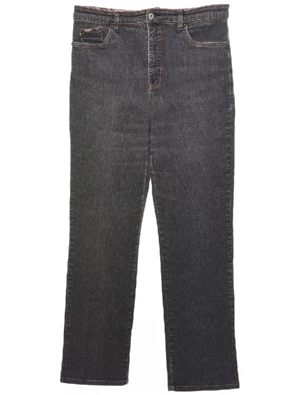 Black Straight Fit Jeans - W32 L30 Cashmere