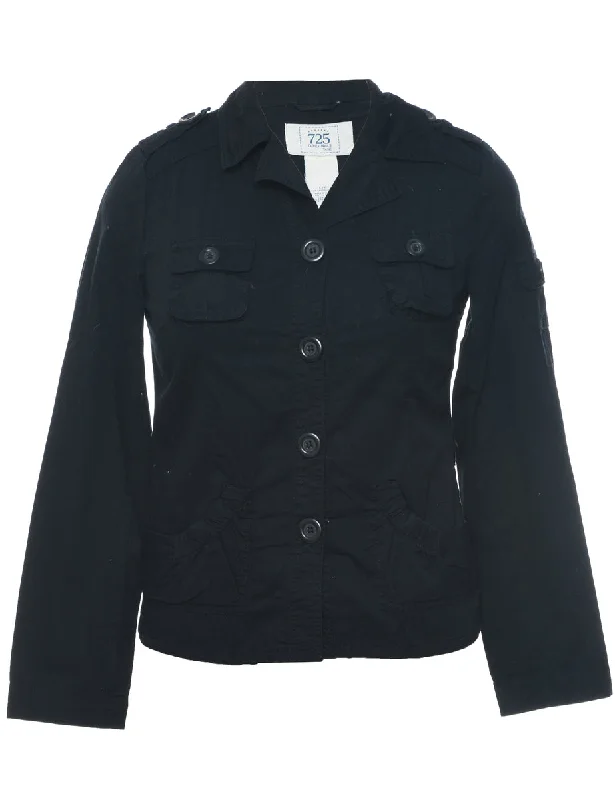 Button Front Black Jacket - L Business