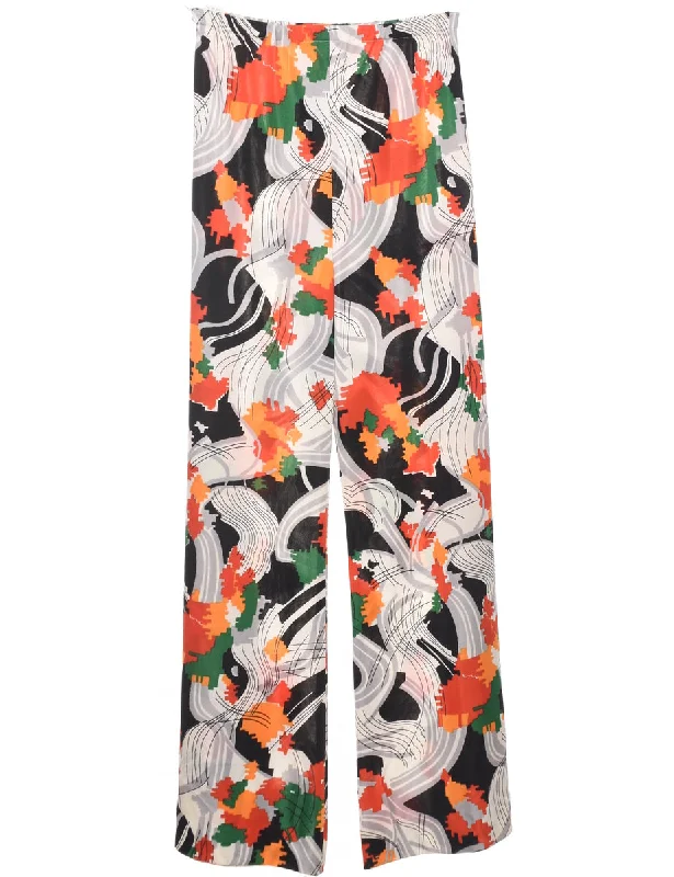Flared Leg Trousers - W26 L32 Youthful Women's Anime - inspired
