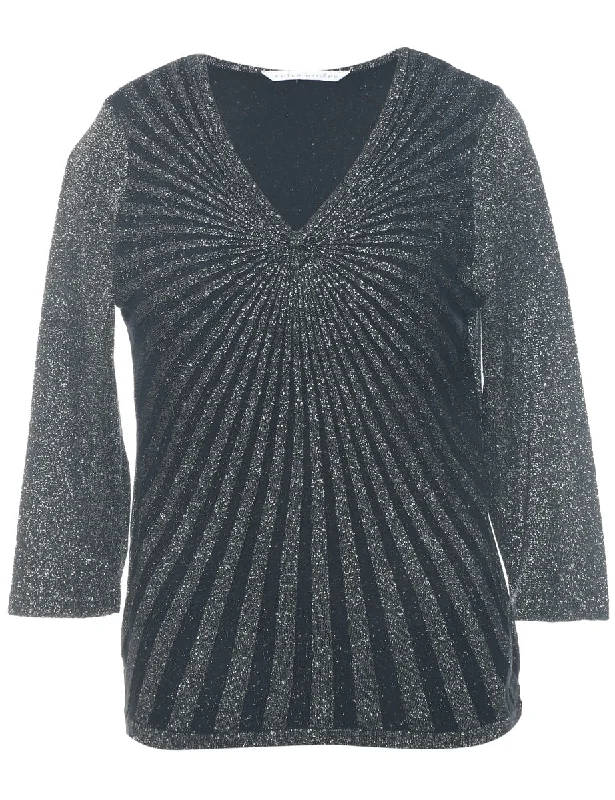 Lurex Thread Pattern Jumper - M Refined Women's Classic 
