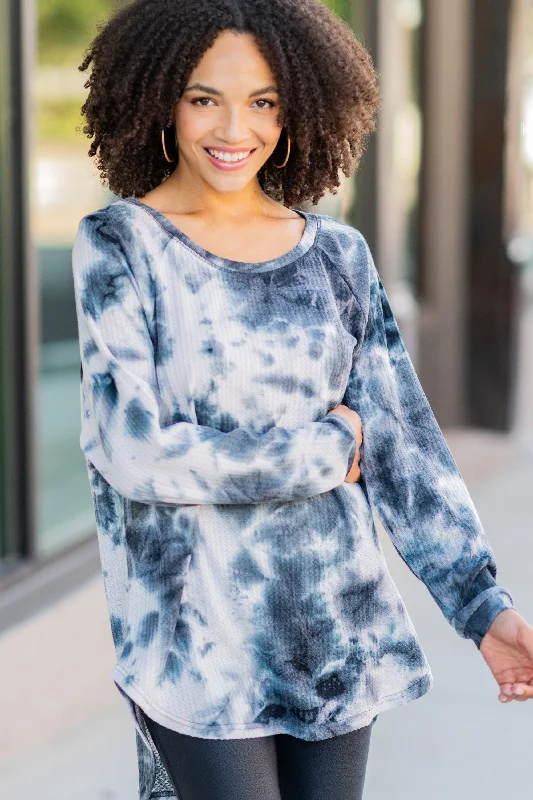 Easy Like Sunday Black Tie Dye Tunic Modern Women's Tech