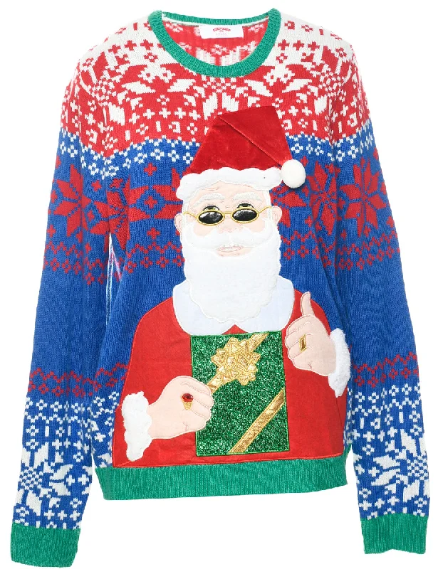 Santa Claus Christmas Jumper - L Casual Women's Japanese 