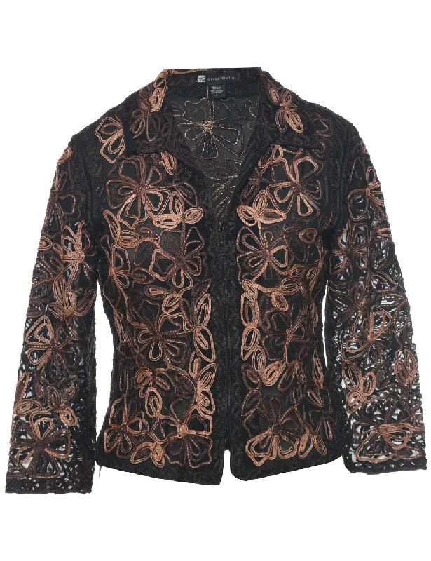 Embroidered Sheer Jacket - M Refined Women's Classic 