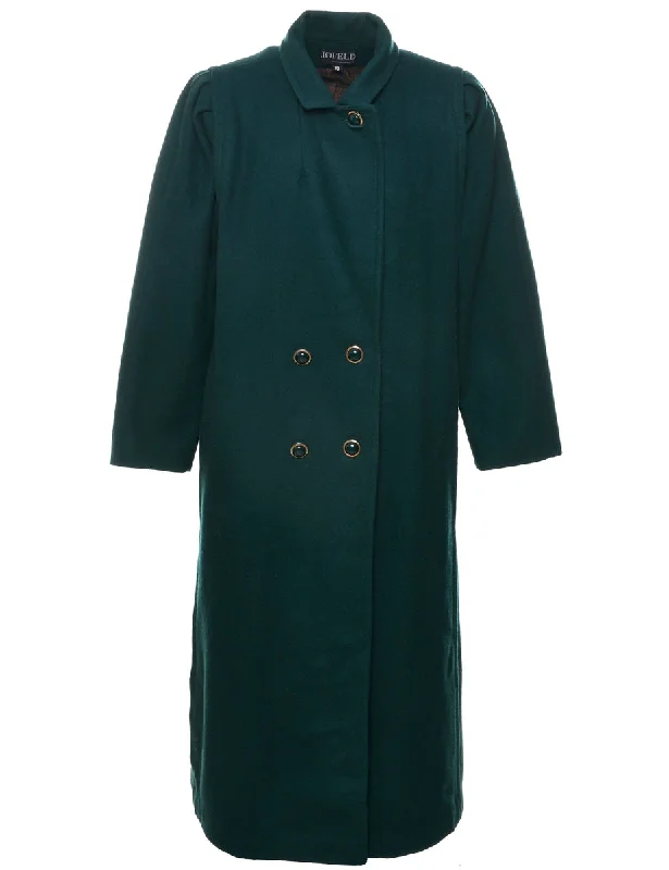 Double Breasted Wool Coat - M Cool Women's Distressed