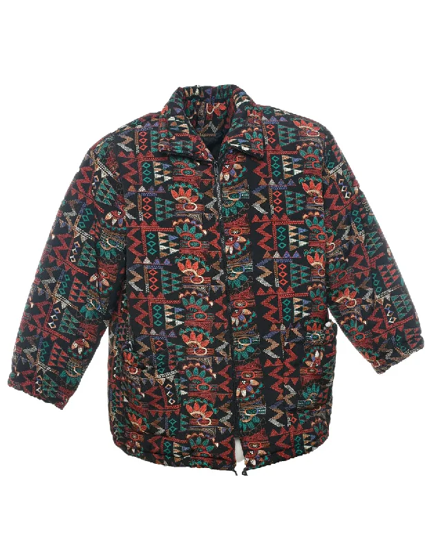 Zip Front Ski Jacket - L Dapper Women's Bow - adorned