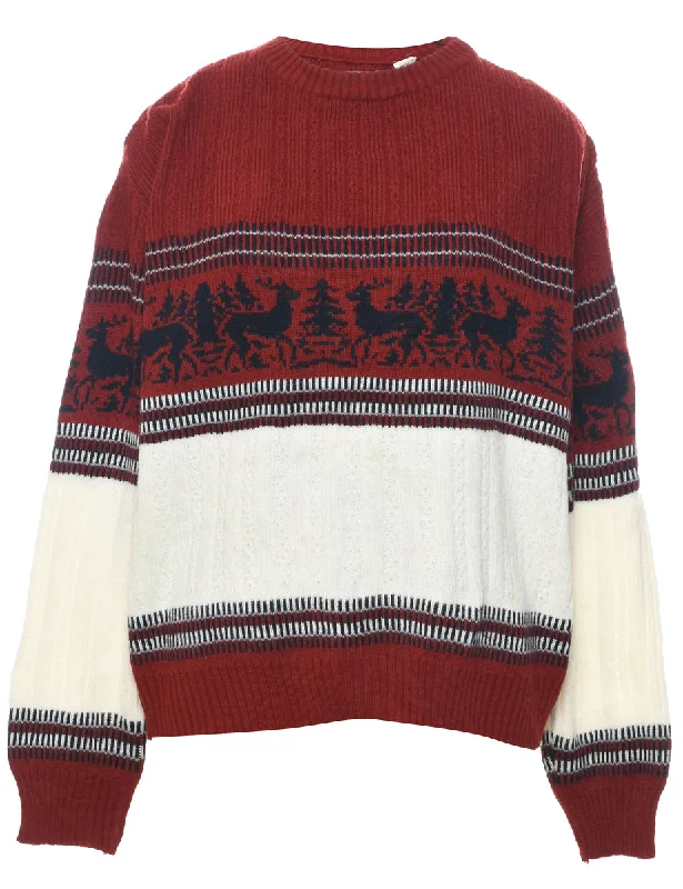 Nordic Off White Jumper - XL Cool Women's Distressed
