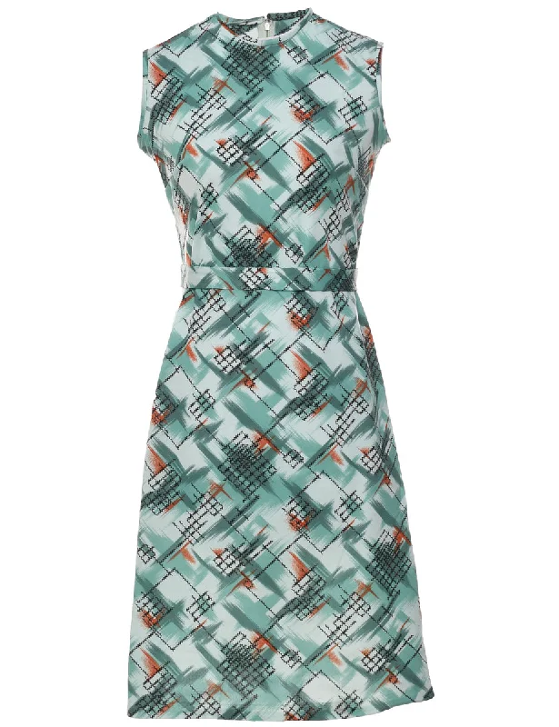 1970s Green Dress - S Sleek Women's Metallic