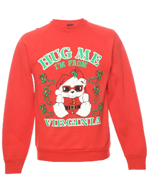 Hug Me I'm From Virginia Christmas Sweatshirt - S Scandinavian
