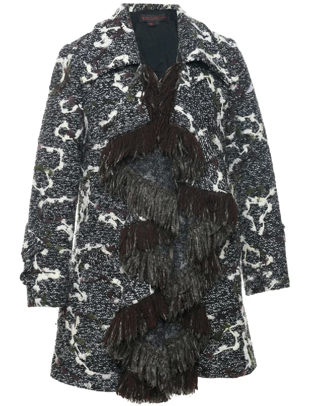 Fringed Wool Coat - M Cool Women's Skate