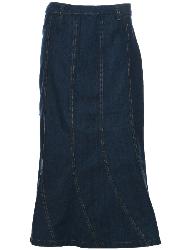 A-Line Denim Skirt - L Feminine Women's Style 