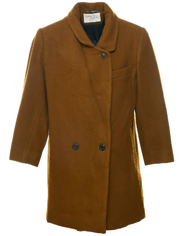 Double Breasted Wool Coat - M Laid - back Women's Vibe