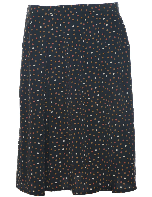 Polka Dot Flared Skirt - M Hip Women's Retro