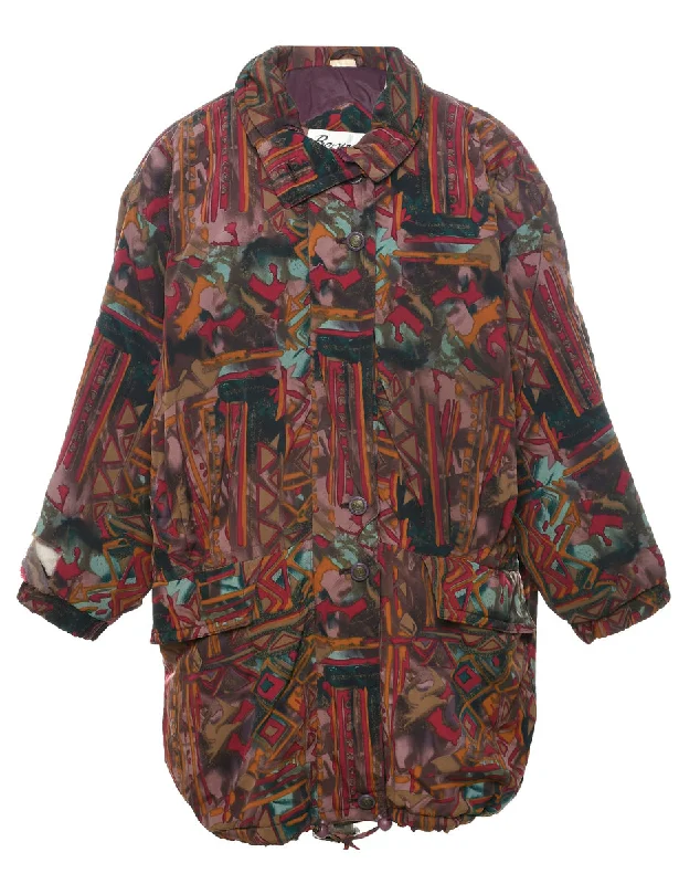 Multi-colour Ski Jacket - M Geometric