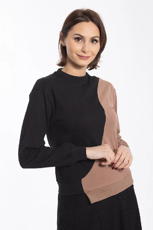 Static Color-block Wave Top Practical Women's Multi - 
