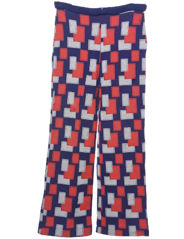 Geometric Pattern Trousers - W29 L29 Relaxed Women's 